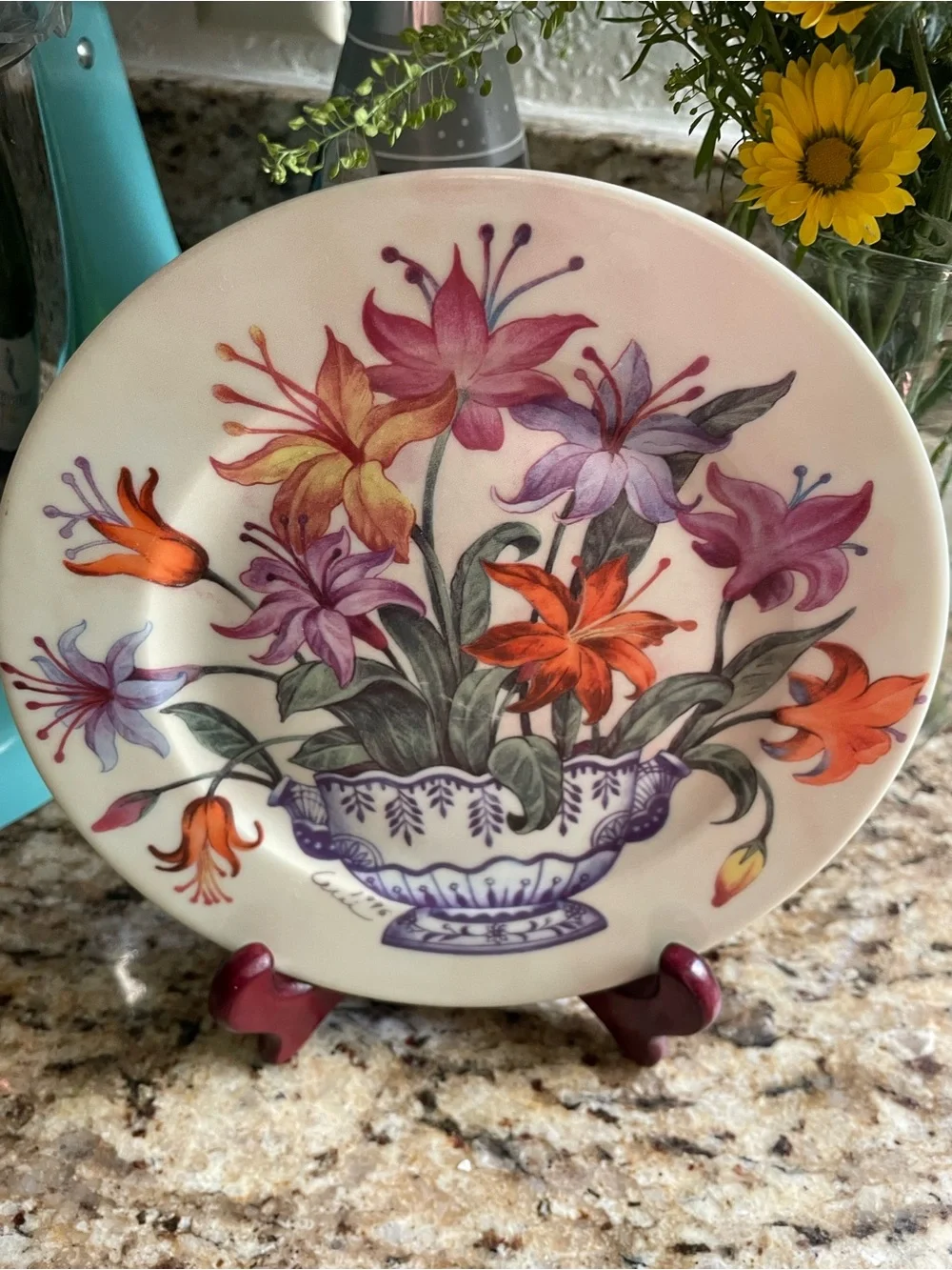 Vintage Limoges l. Godinger decorative flower plates (2)